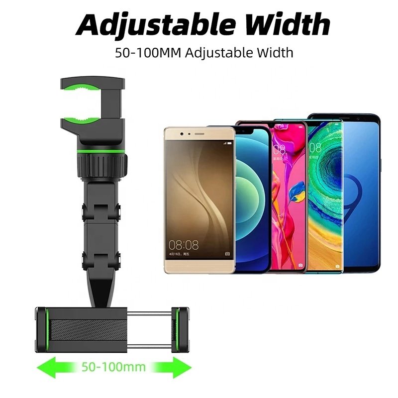 Wholesale H5 logo custom Flexible Rotatable Rearview Mirror Multifunctional Universal Car Mount cell phone Holder for iphone