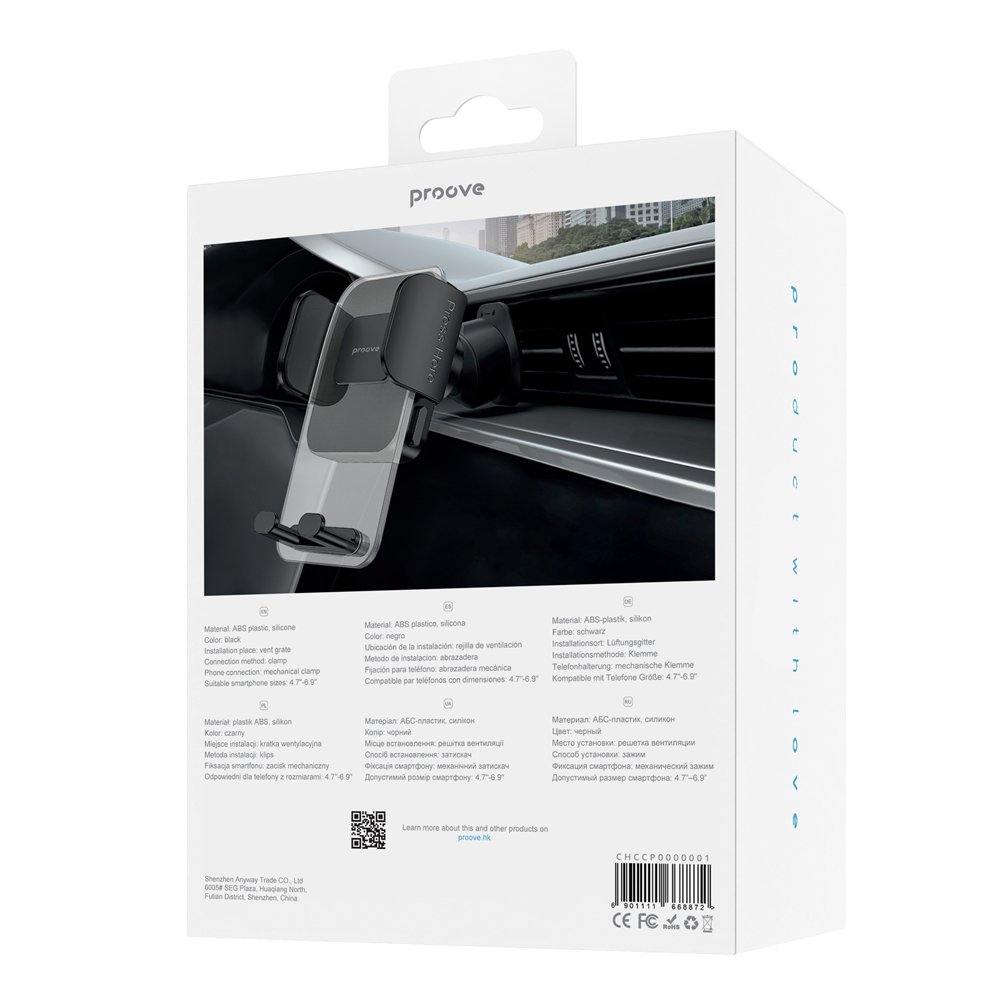 2024 Car Holder Proove Crystal Clamp Plus Air Outlet Car Mount Vent Grate Clamp for phones silicone ABS