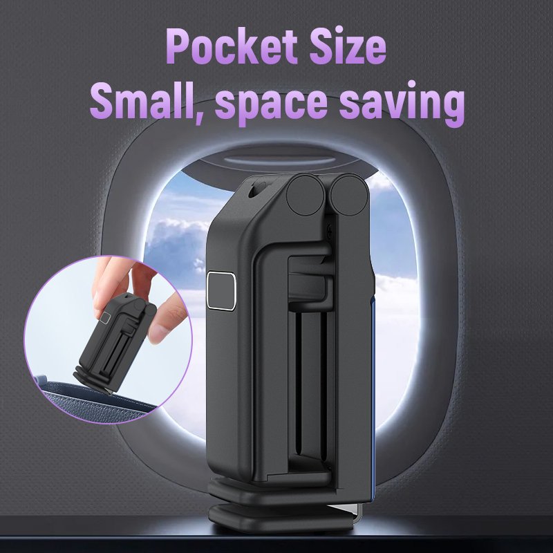 2024 Newest Airplane Phone Stand Mount Foldable Adjustable Dual 360 Rotating Travel Flight Phone Holder