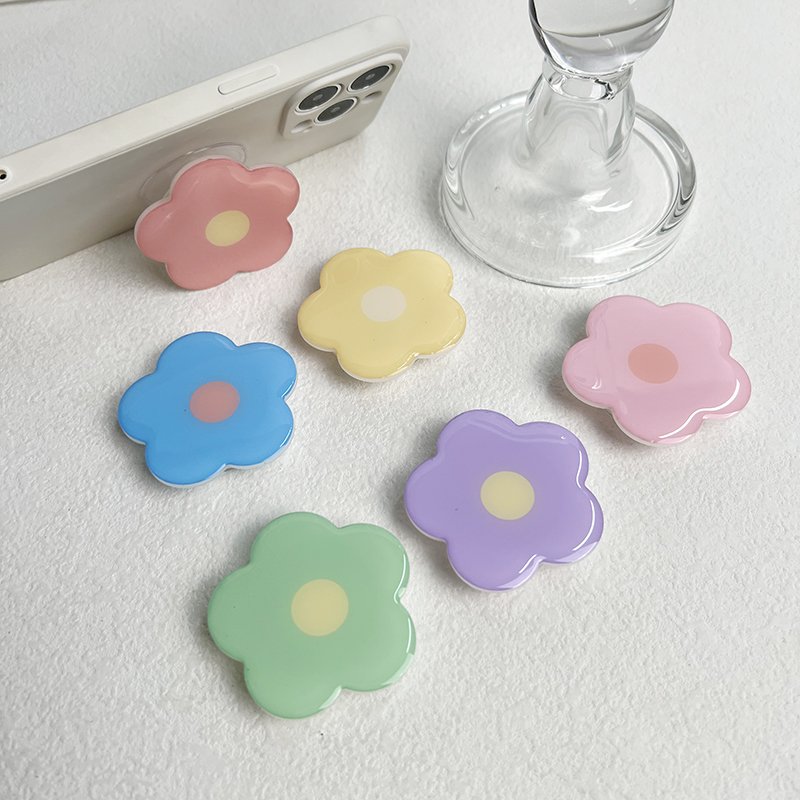 Cartoon Epoxy Lazy Stretchable Acrylic Phone Holder Can Be Printed Logo Epoxy Flower Mobile Phone Holder
