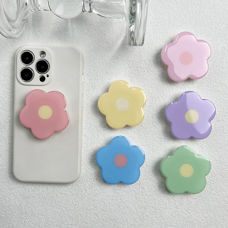 Cartoon Epoxy Lazy Stretchable Acrylic Phone Holder Can Be Printed Logo Epoxy Flower Mobile Phone Holder