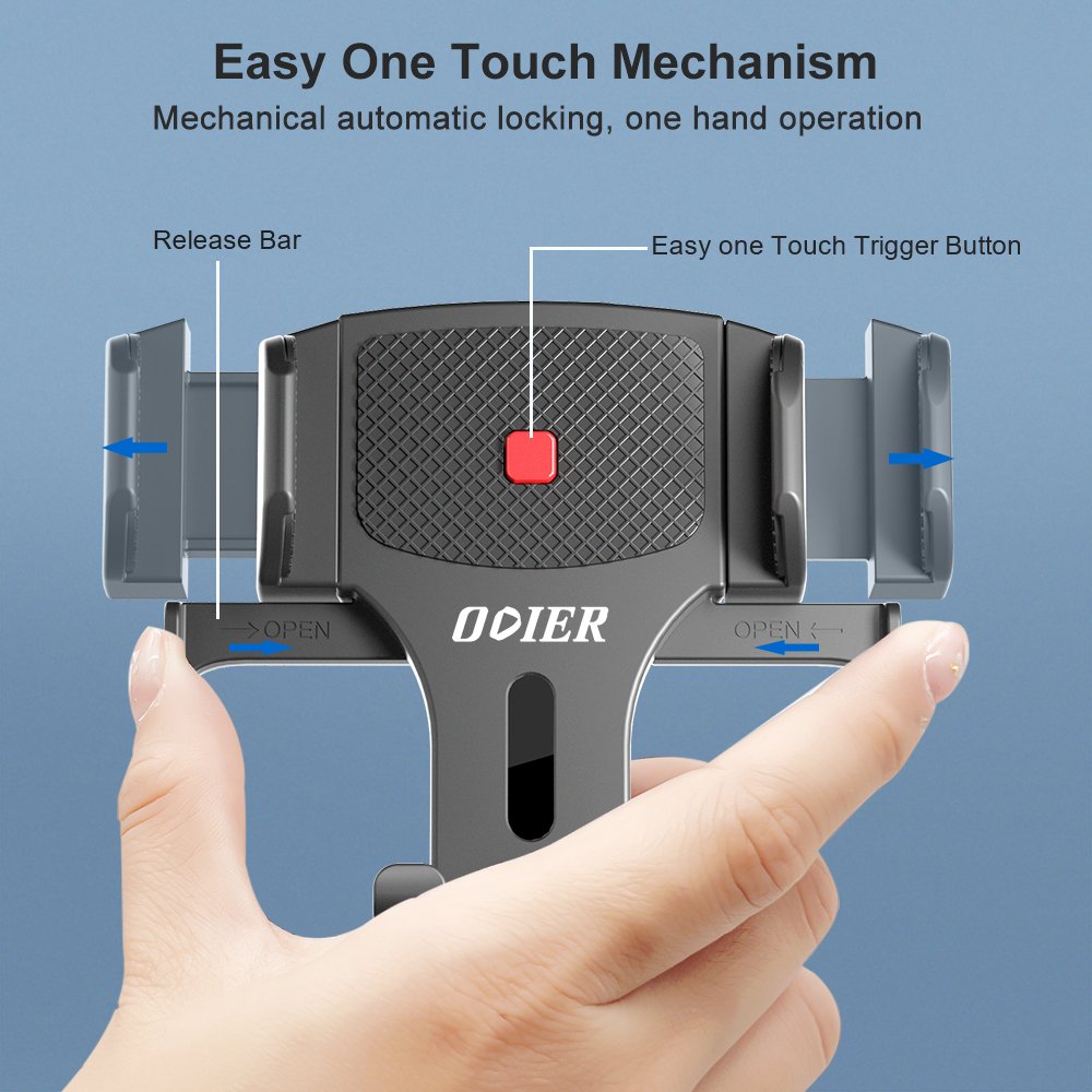 Button self-locking car mobile phone holder mount smart car phone holder rotatable car phone holder