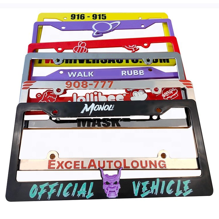 Customized Personalized Stainless Steel License Plate Holder Us Standard Car Number License Plates Frame Wholesale Custom Logo