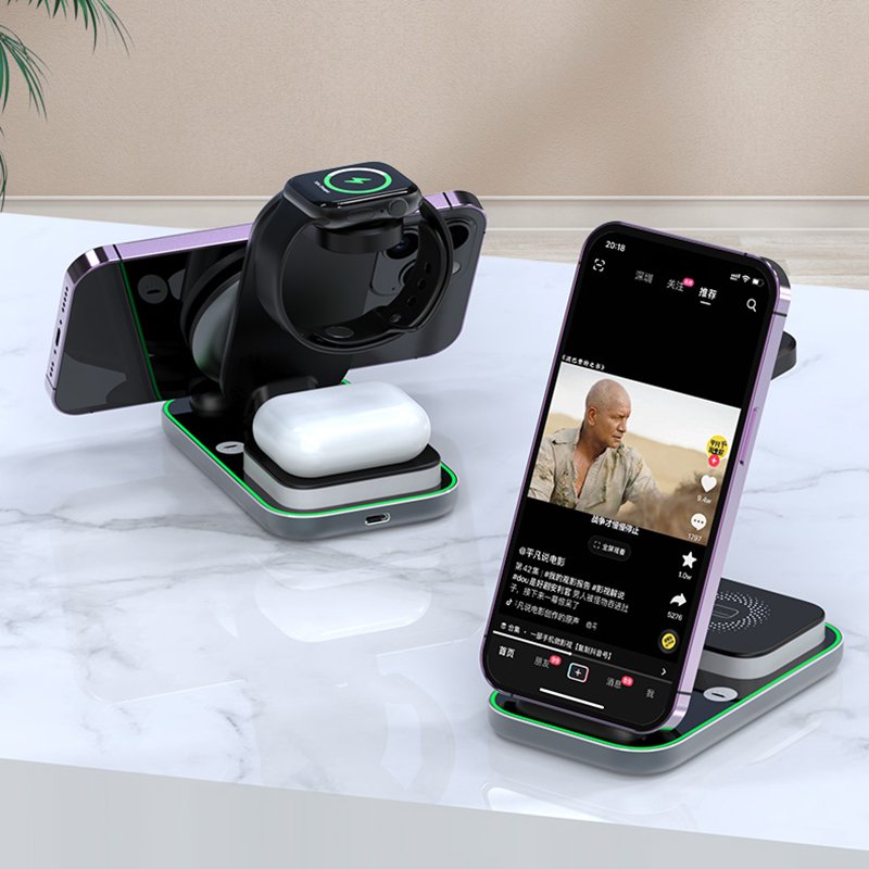 best seller multi chargers factory magnetic wireless phone 4 3 in 1 wireless charger for phone12/13/14 series switch charger