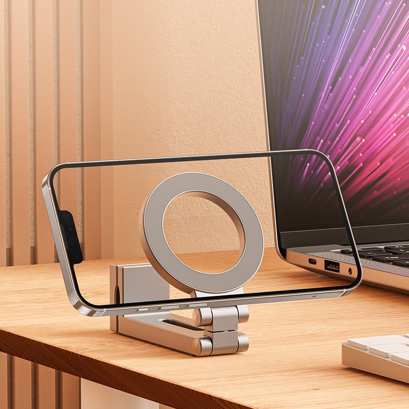 New Magnetic Travel Stand Adjustable Portable Aviation Mobile Phone Stand Customization Product Foldable Aluminum Alloy 2024 New