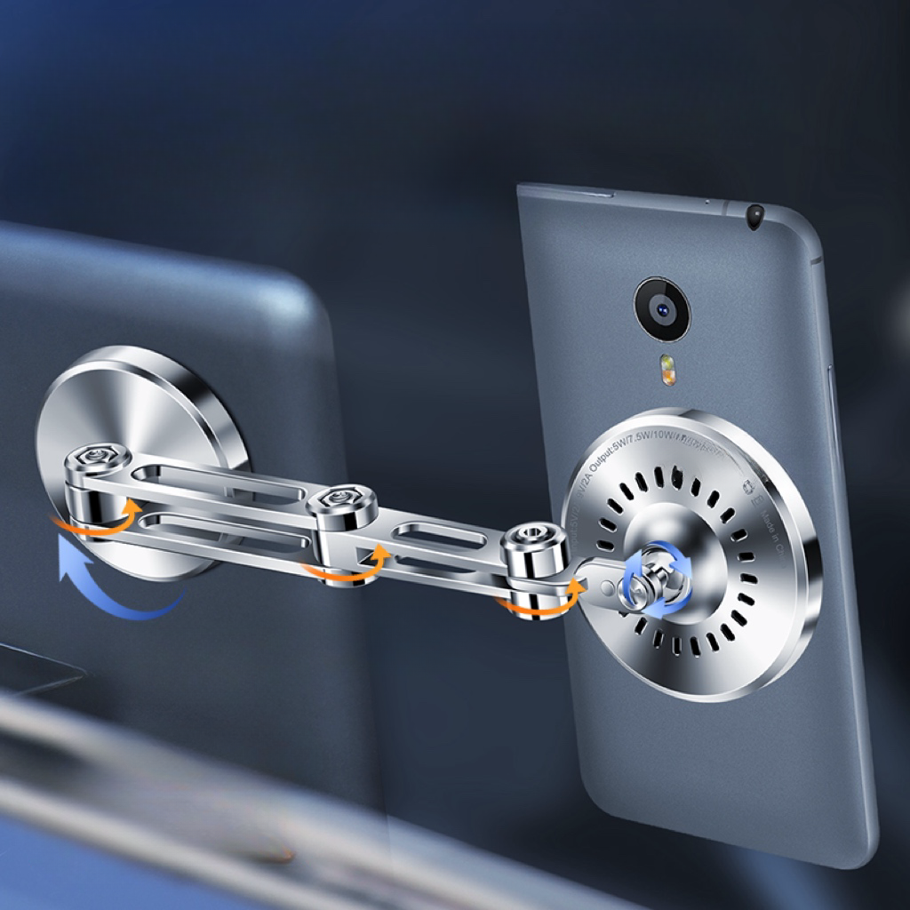 360 Rotating Magnetic Mobile Holder Metal Alloy Car Holder Dashboard Magnetic Car Phone Holder for iPhone 14 13 12