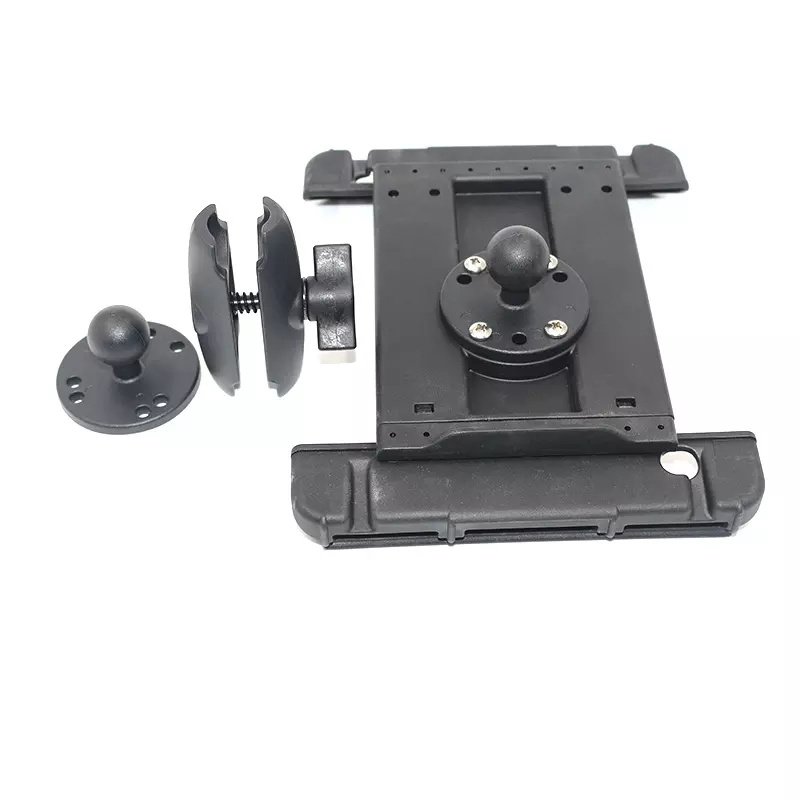 Foldable Aluminum 38.1 mounts 1.5 inch rubber ball tablet support for ipad holder car headrest tablet holder mount for ram