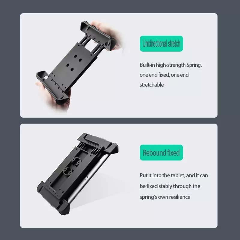 Foldable Aluminum 38.1 mounts 1.5 inch rubber ball tablet support for ipad holder car headrest tablet holder mount for ram