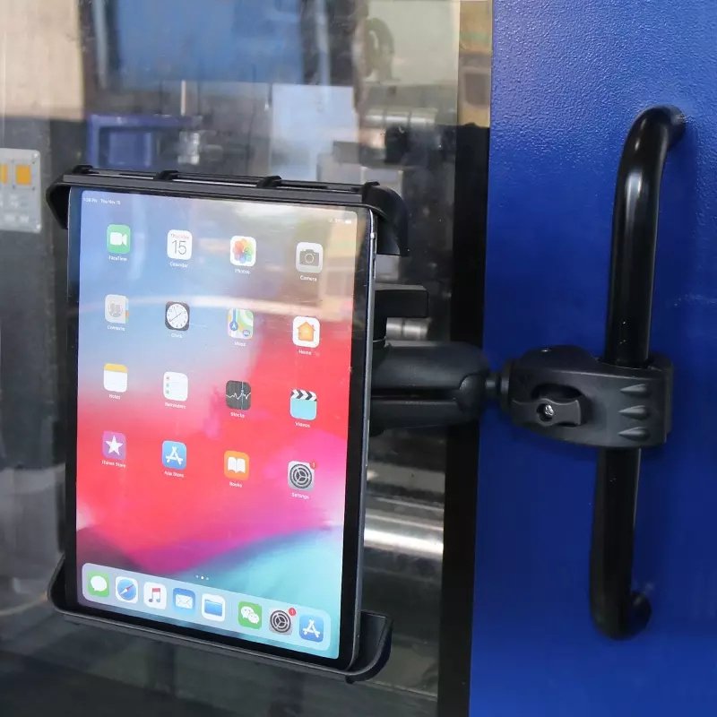 Foldable Aluminum 38.1 mounts 1.5 inch rubber ball tablet support for ipad holder car headrest tablet holder mount for ram