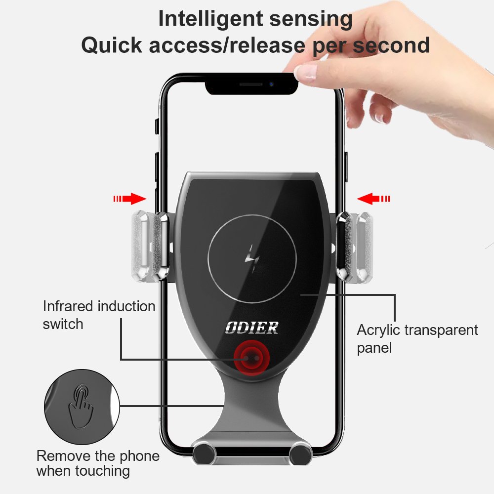 automatic clamping wireless car 15 w charger mount Air Vent car mobile holder with wireless charging fashion charger android
