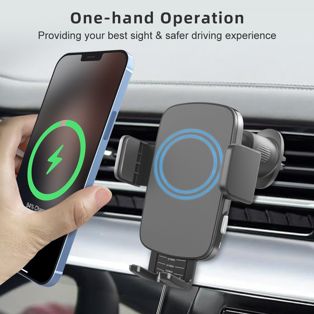 Newest 15W QI Wireless Charging Phone Car Holders Automatic Wireless Charger Mobile Stand Phone Holder Charging Mount Car Holder