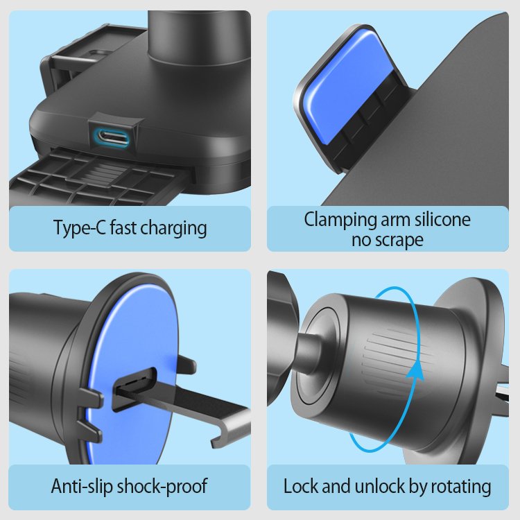 Newest 15W QI Wireless Charging Phone Car Holders Automatic Wireless Charger Mobile Stand Phone Holder Charging Mount Car Holder