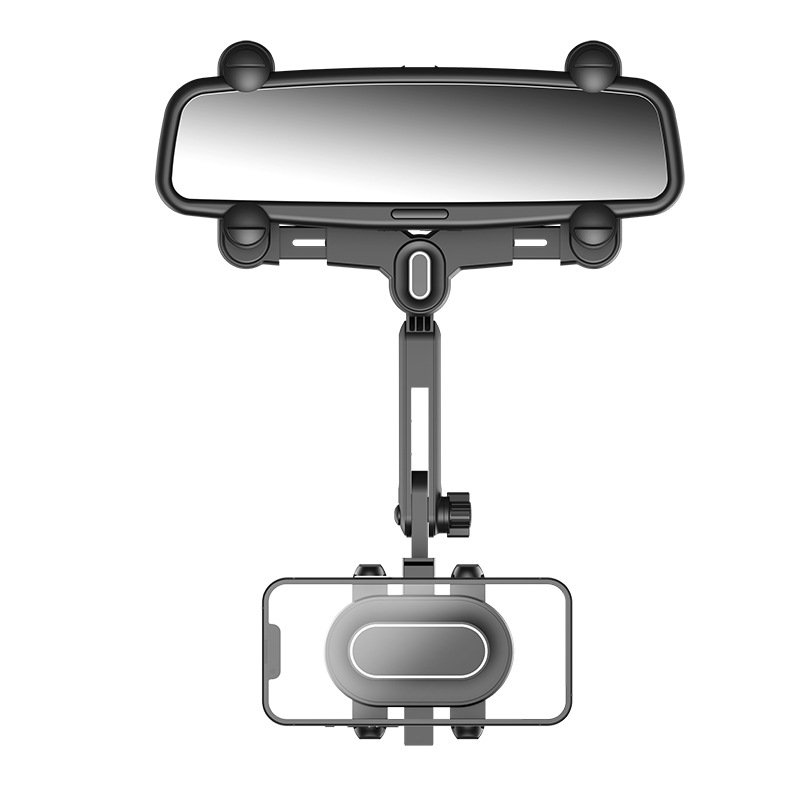 Rear View Mirror Phone Holder for Car, Rotatable and Retractable Car Phone Holder Mount