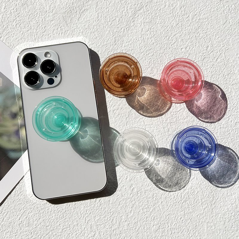 Hot-selling transparent phone holder promotional design grip wholesale mobile phone socket custom with logo mobile phone socket