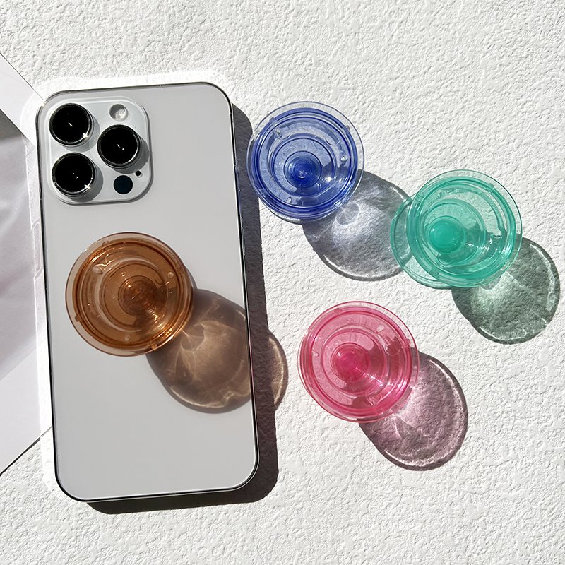 Hot-selling transparent phone holder promotional design grip wholesale mobile phone socket custom with logo mobile phone socket