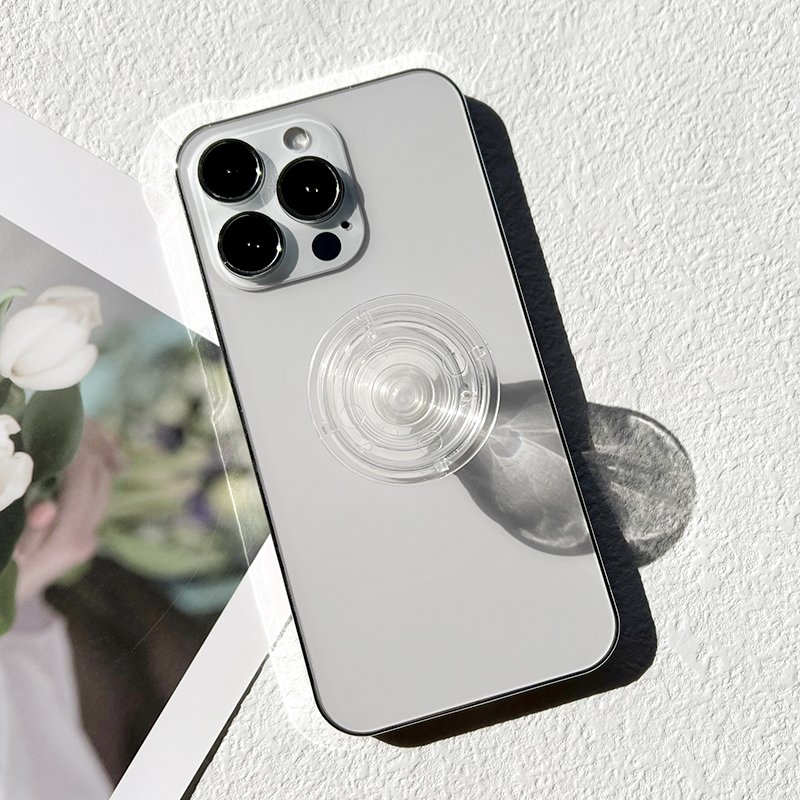 Hot-selling transparent phone holder promotional design grip wholesale mobile phone socket custom with logo mobile phone socket