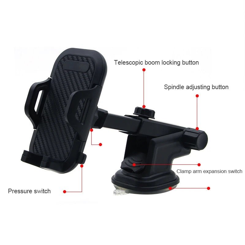Gear Telescopic Car Phone Holder Universal Adjustable Rotation Multifunctional Car Phone Holder