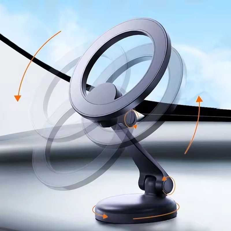 RTS 2025 OEM ODM Hot Selling Zinc Alloy Strong N52 Magnets Folding 360 Degree Car Phone Holder Rotatable Magnetic Car Mount
