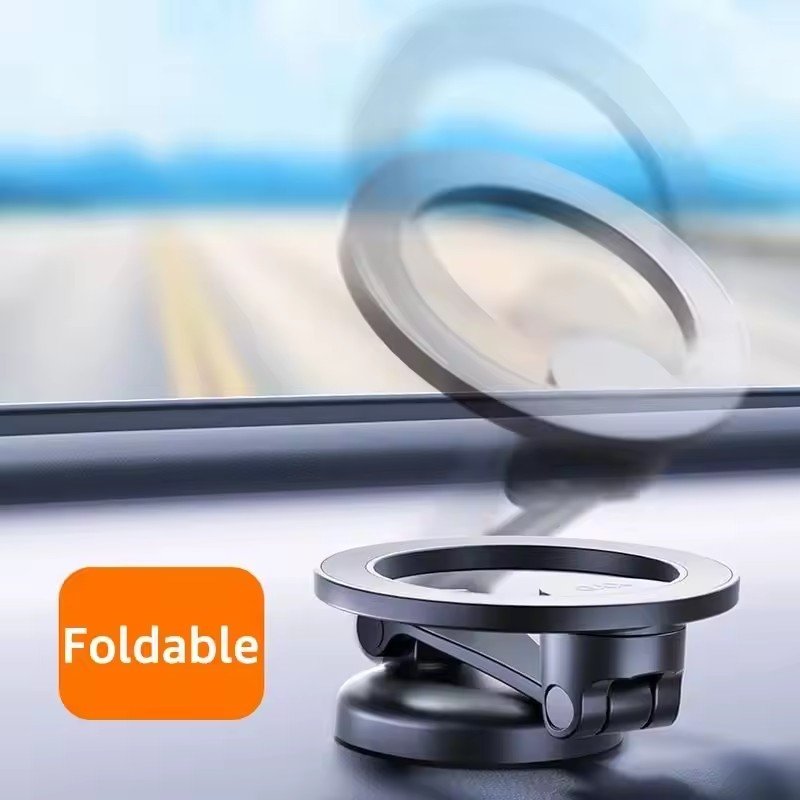 RTS 2025 OEM ODM Hot Selling Zinc Alloy Strong N52 Magnets Folding 360 Degree Car Phone Holder Rotatable Magnetic Car Mount