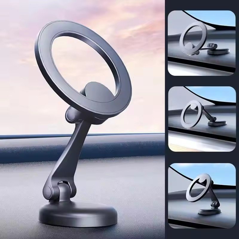 2025 OEM ODM Hot Selling Zinc Alloy Strong N52 Magnets Folding 360 Degree Car Phone Holder Rotatable Magnetic Car Mount