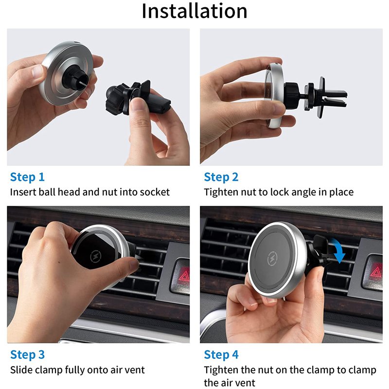 New Magnetic Car Wireless Charger 15W Air Vent Dashboard Holder For iPhone15 Pro Car Charger