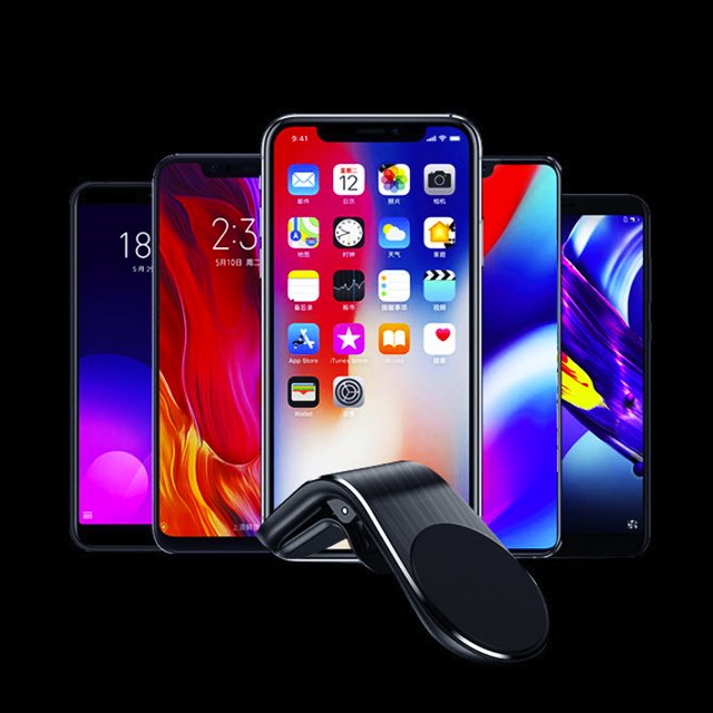 UUTEK F3 2021 Magnetic Car Phone Holder L Shape Air Vent Mount Stand in Car GPS Mobile Phone Holder