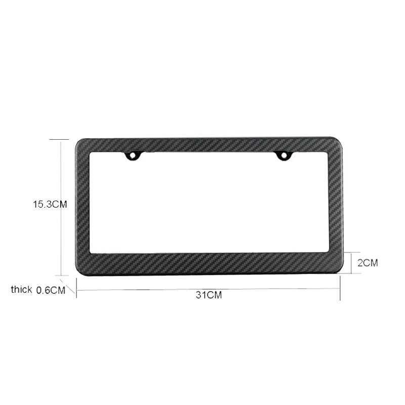 High quality 100% Real forged carbon fiber car license plate frame/holder two holes