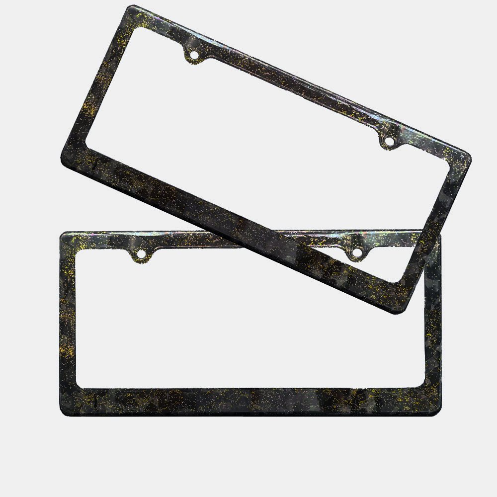 High quality 100% Real forged carbon fiber car license plate frame/holder two holes