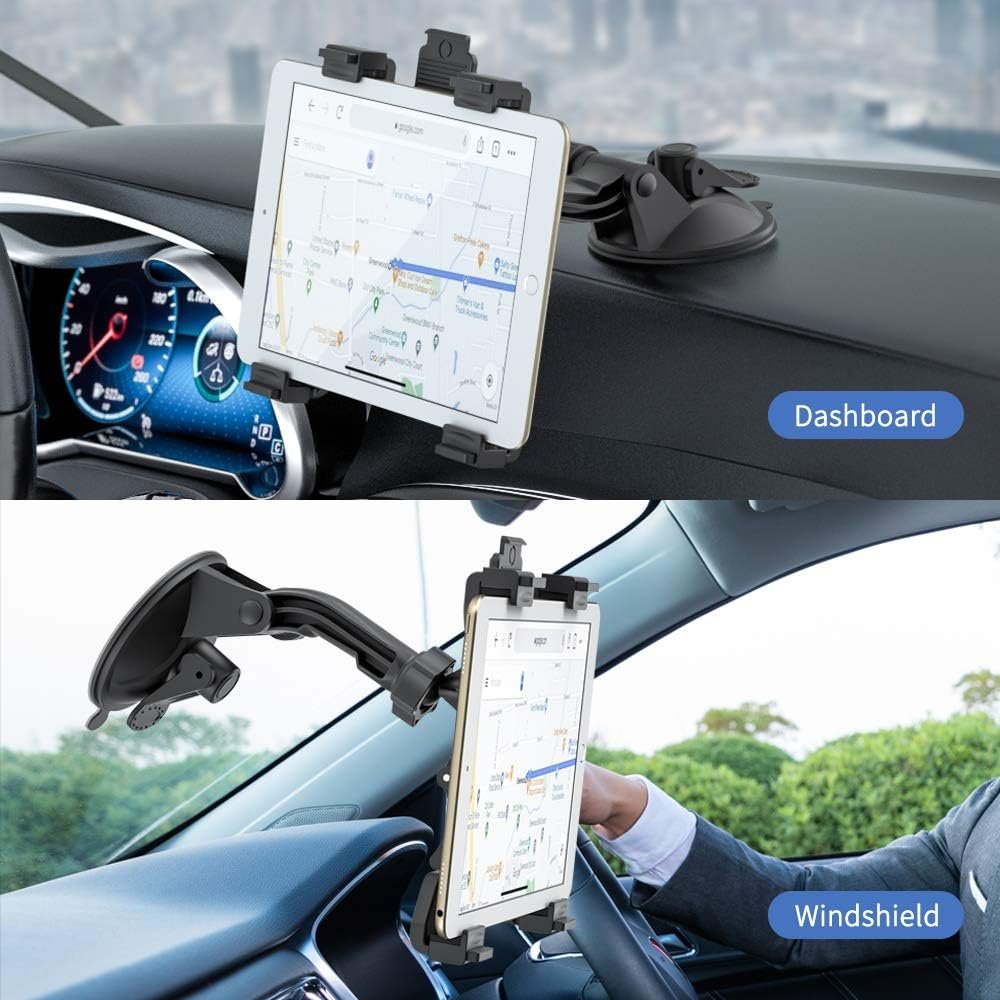 360 degree Rotation Window Dash Stand Car Dashboard Windshield Tablet Mount Holderfor iPad 6-11inch