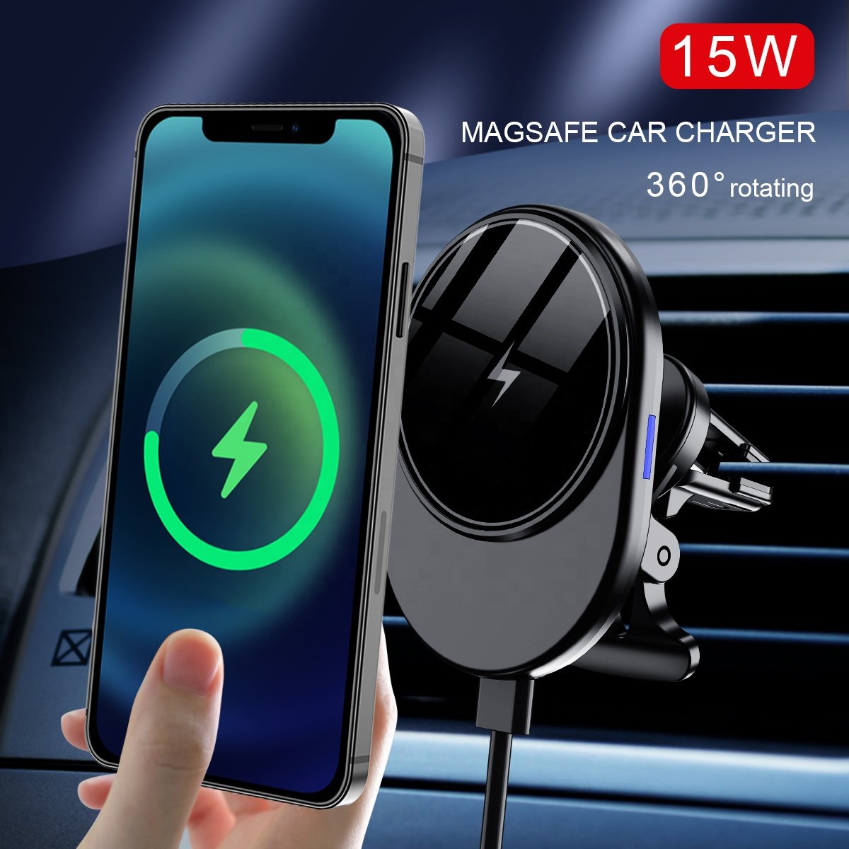 New Arrival Magnetic Car Charger Wireless Phone Holder 15W Fast Car Wireless Charger Wireless Quick Charging Fast Shipment