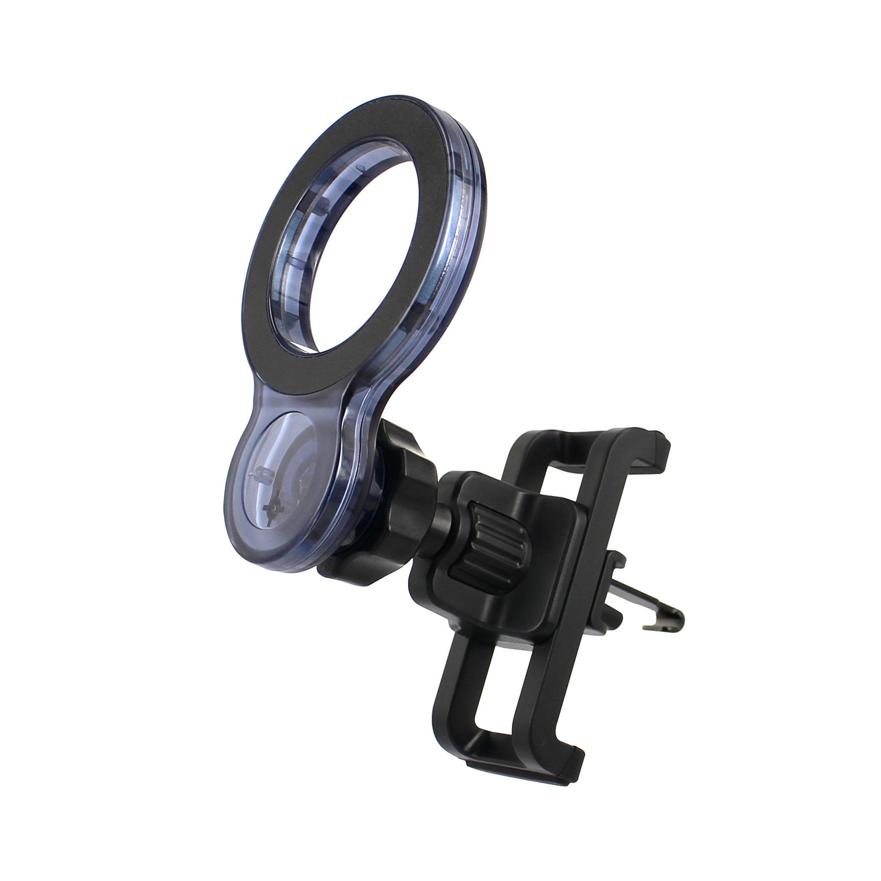 Transparent Plastic Housing Magnetic Air-vent Metal Clip Car Holder