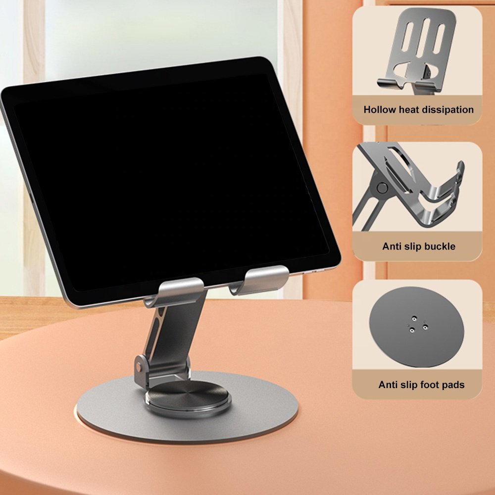 360 Degree Rotating Portable Phone Holder Tablet Stand Angle Adjustable Phone Stand Foldable Cell Phone Stand for Desk
