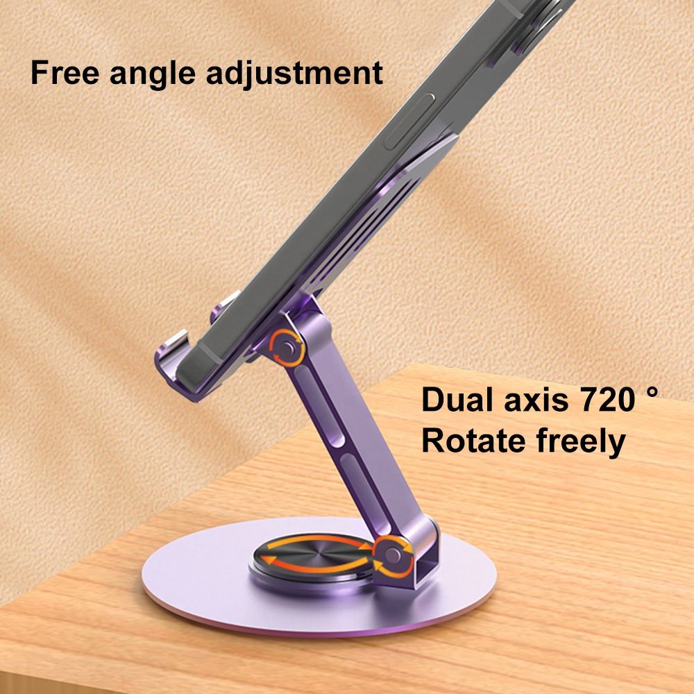 360 Degree Rotating Portable Phone Holder Tablet Stand Angle Adjustable Phone Stand Foldable Cell Phone Stand for Desk