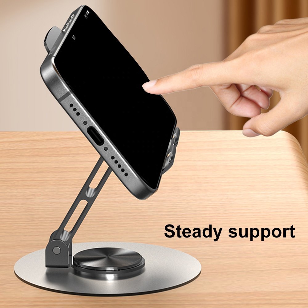 360 Degree Rotating Portable Phone Holder Tablet Stand Angle Adjustable Phone Stand Foldable Cell Phone Stand for Desk