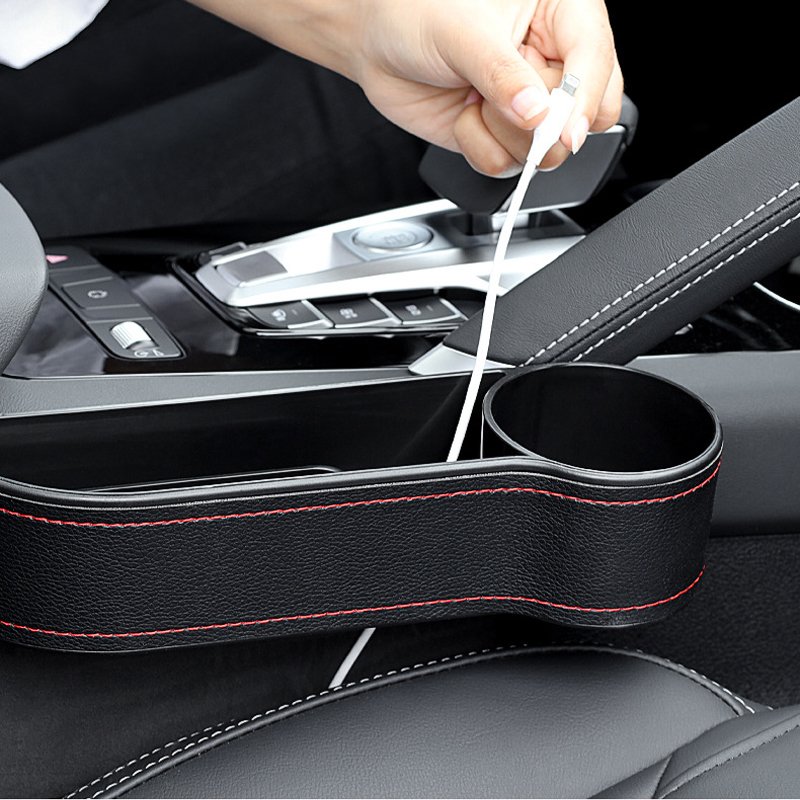 Waterproof Universal Automotive Drop Stop Car front Seat Side Car Seat Gap Filler Organizer With Cup Holder For Phone Wallet