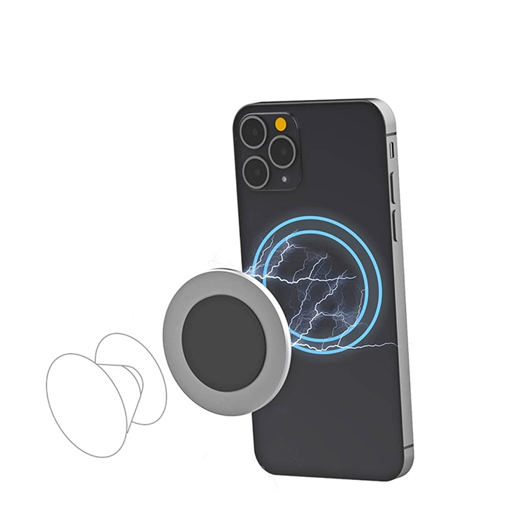 Aluminum alloy sticker plate magnetic wall mount phone holder for wireless charger for Phone 12 pro