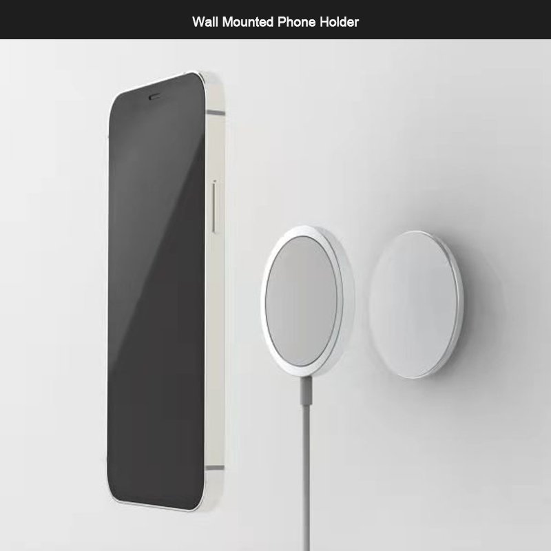 Aluminum alloy sticker plate magnetic wall mount phone holder for wireless charger for Phone 12 pro