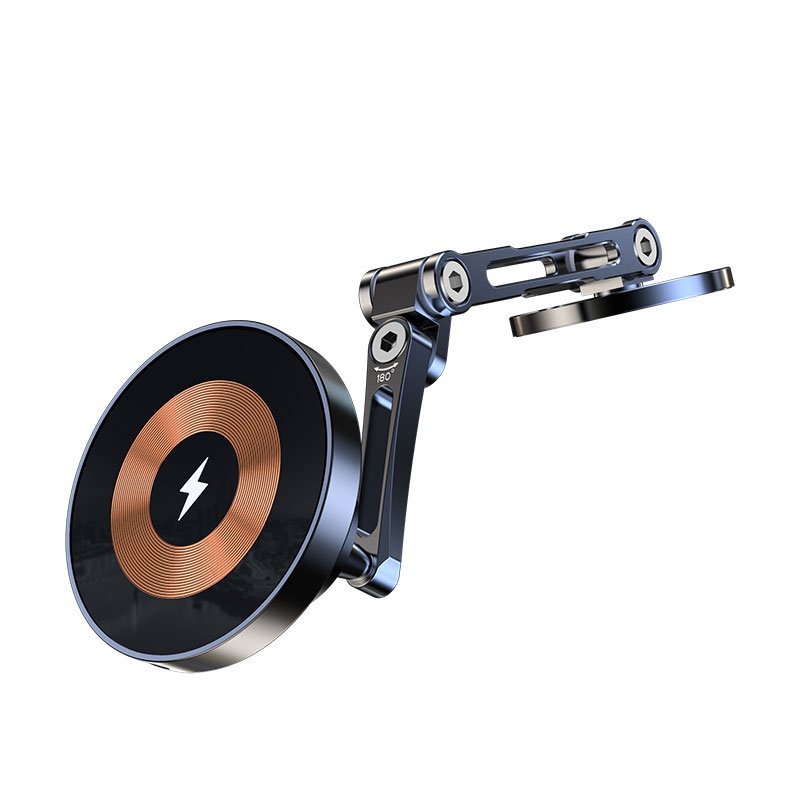 Mingcard Magnetic Car Holder Wireless Charging Function 15w Rechargeable Stick-on 360 Degree Rotating Multi-Angle Car Stand