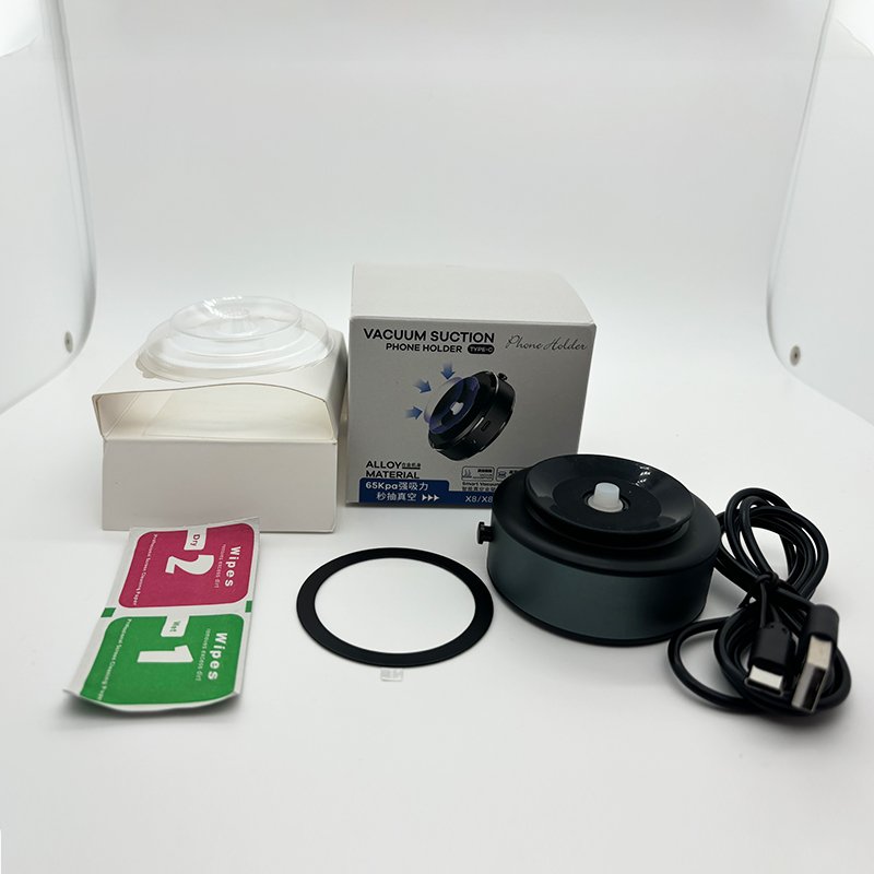 2024 Universal Magnetic Glass Vacuum Car Phone Holder Stable Mobile Holder with Automatic Clip Fix Mode