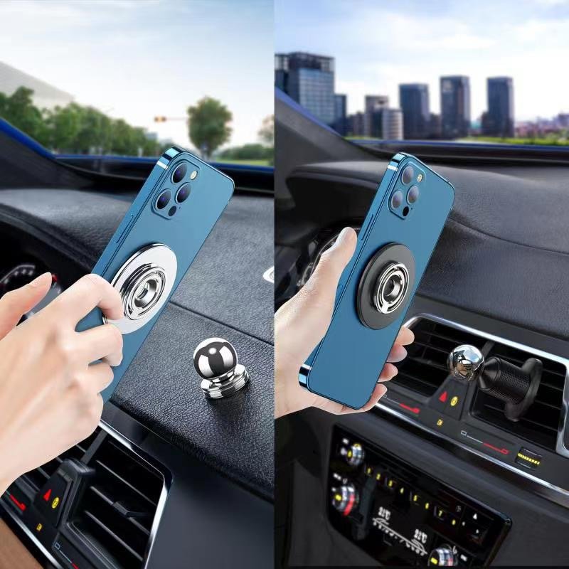 Metal material 1 inch ball mount magnetic car phone holder kit for dashboard and air vent