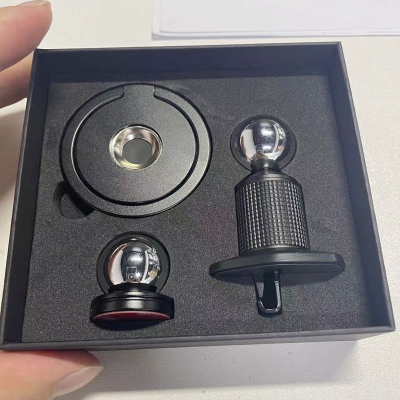 Metal material 1 inch ball mount magnetic car phone holder kit for dashboard and air vent