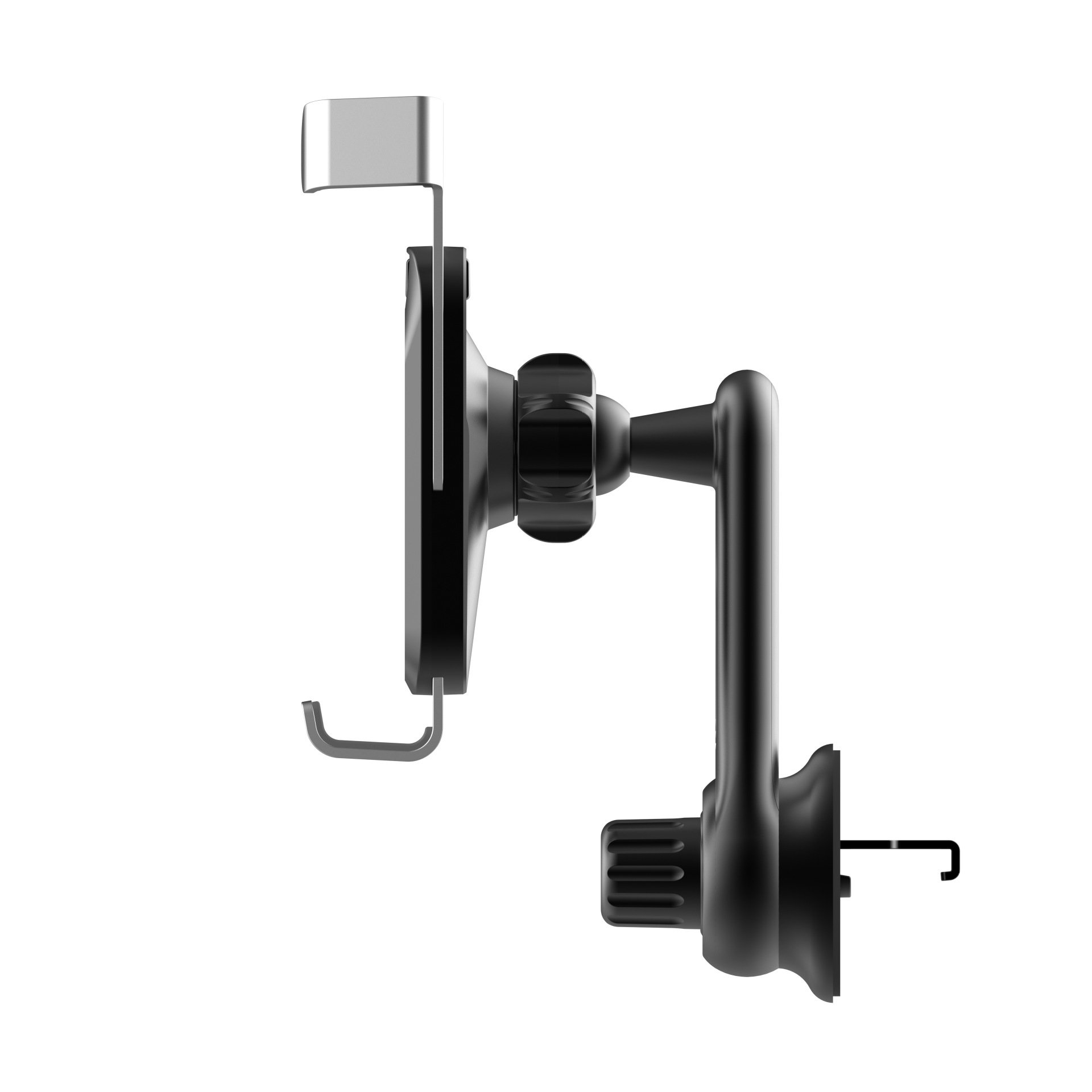 2024 gravity Elastic force metal support car vent supports Black color cell phone stand for car
