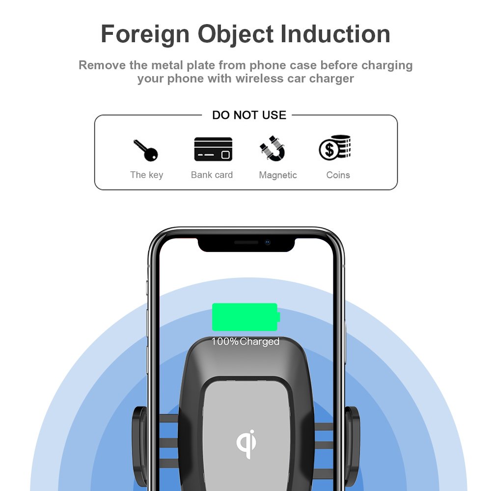 New Products 2 In 1 Electric Easy One Touch Shipping Free Air Vent Bracket Mobile Phone Car Wireless Charger Holder Phone