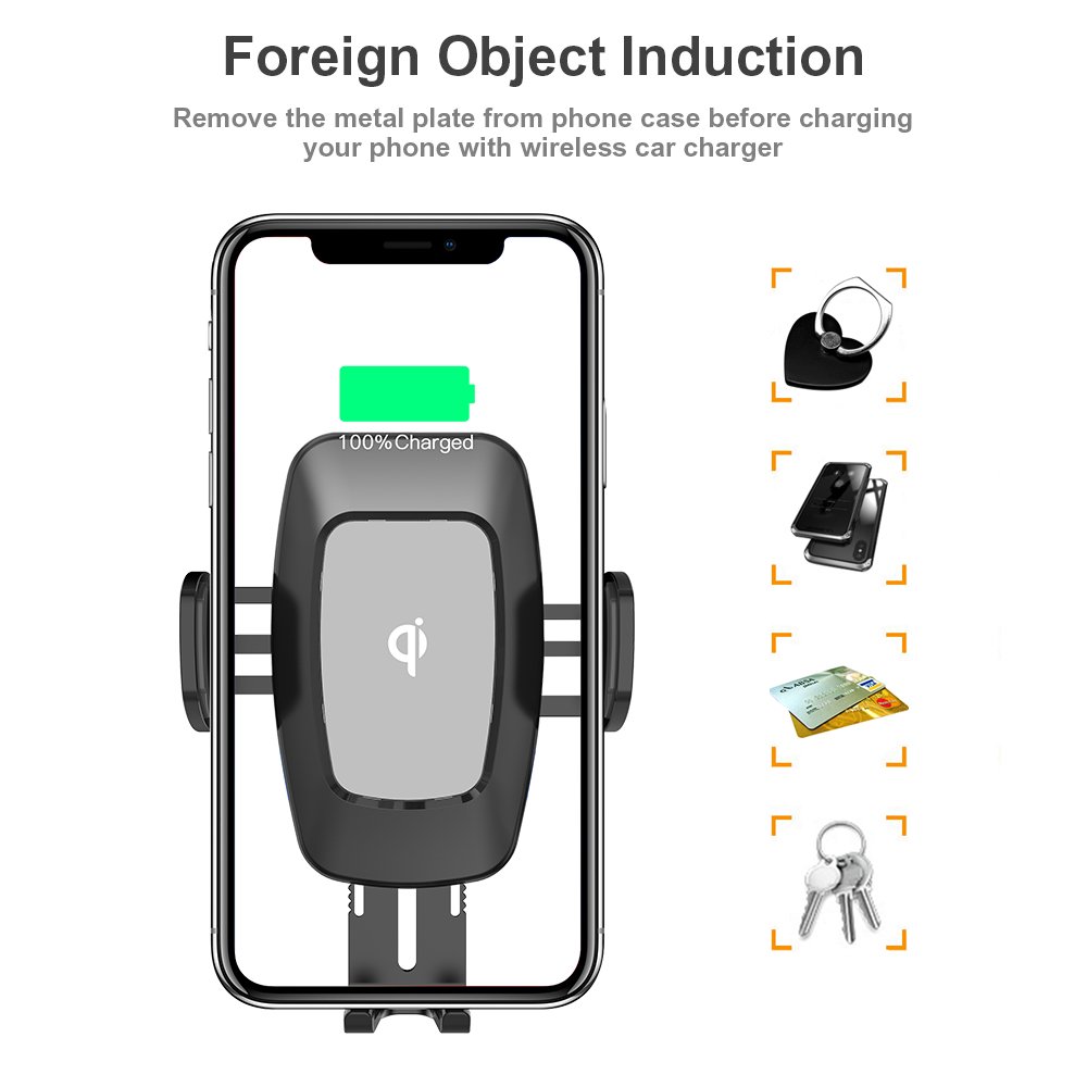 New Products 2 In 1 Electric Easy One Touch Shipping Free Air Vent Bracket Mobile Phone Car Wireless Charger Holder Phone