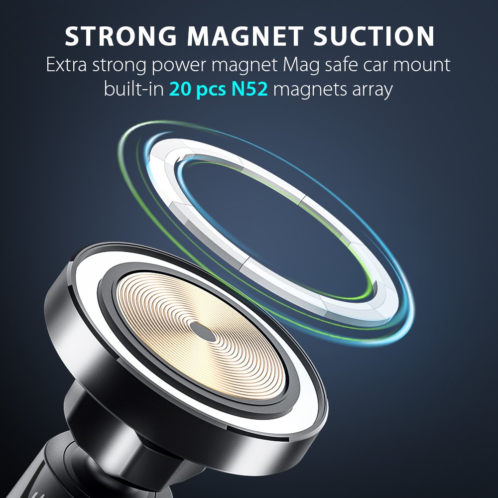New Upgrade Air Vent Car Charger For Magnetic Wireless Car Phone Holder 360 Rotation For Iphone 12 Magnetic Wireless Car Charger