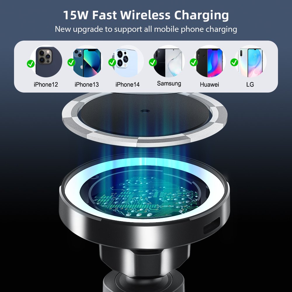 New Upgrade Air Vent Car Charger For Magnetic Wireless Car Phone Holder 360 Rotation For Iphone 12 Magnetic Wireless Car Charger