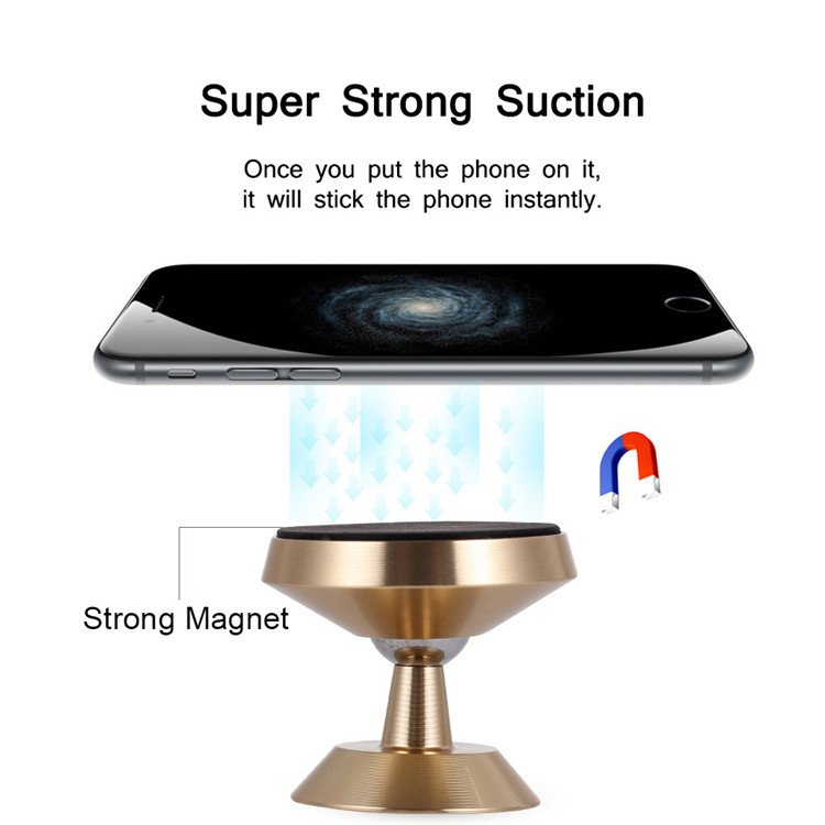 Universal 360 Degrees Rotate Magnetic Car Phone Holder Automobile Console Magnet Mount Mobile Phone Stand