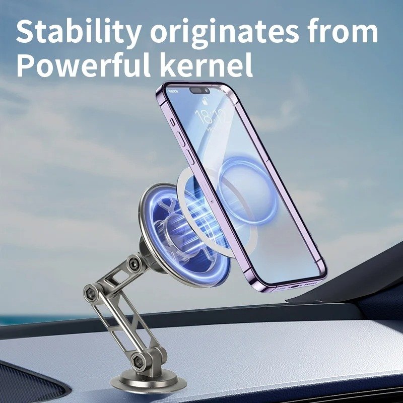 Flexible Universal 360 PRO Rotation All-Metal Magnetic Phone Holder Strong Magnets Car Phone Holder Car Mount for All Phone