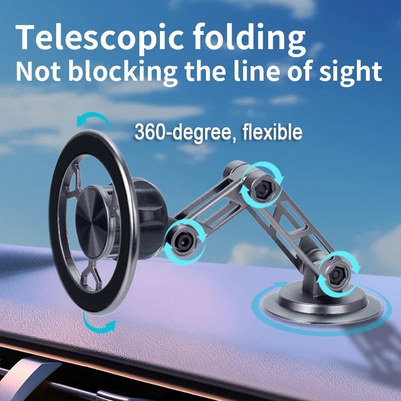 Flexible Universal 360 PRO Rotation All-Metal Magnetic Phone Holder Strong Magnets Car Phone Holder Car Mount for All Phone