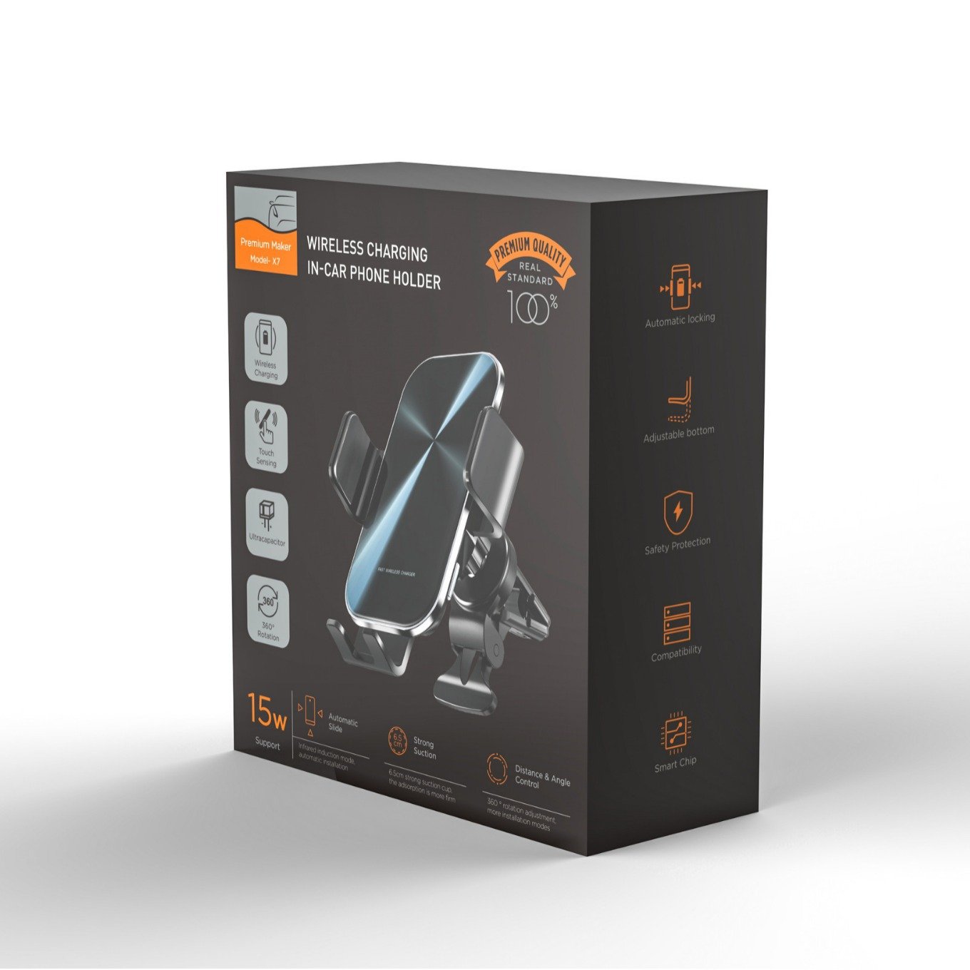 Car phone stand 15W automatic locking sensing car stand outlet car wireless charger mobile phone holder